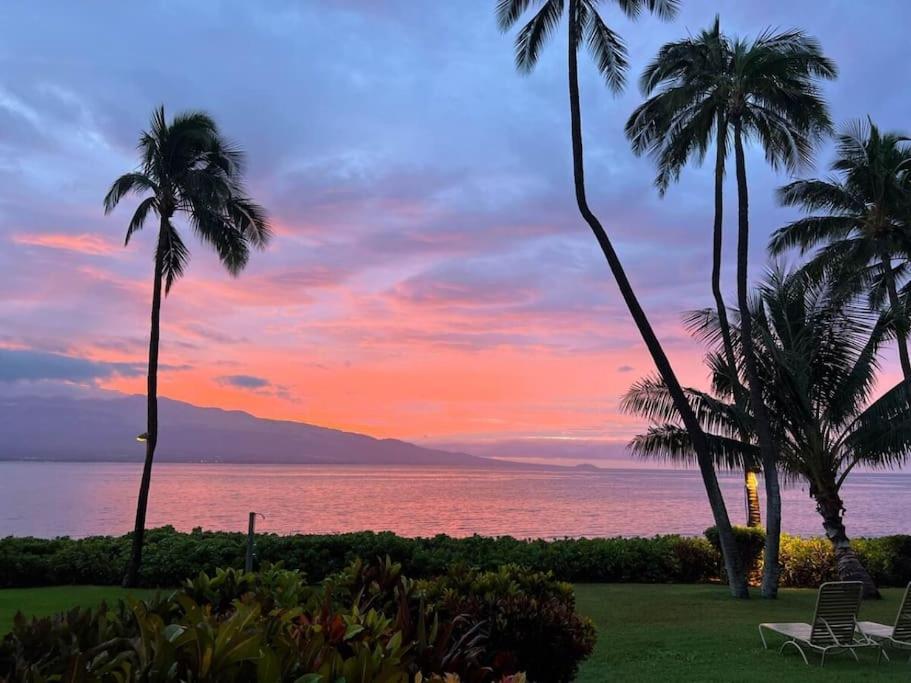 Stunning Maui Direct Ocean Front On The Beach, Walk To Beach From Condo, Watch Turtles, Whales, Ac In All Rooms Ocean View Pool And Spa Wailuku Bagian luar foto